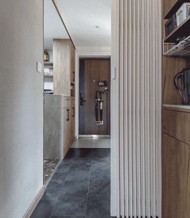 106平三居室设计,第一次见这种隐藏式折叠门设计,太实用了