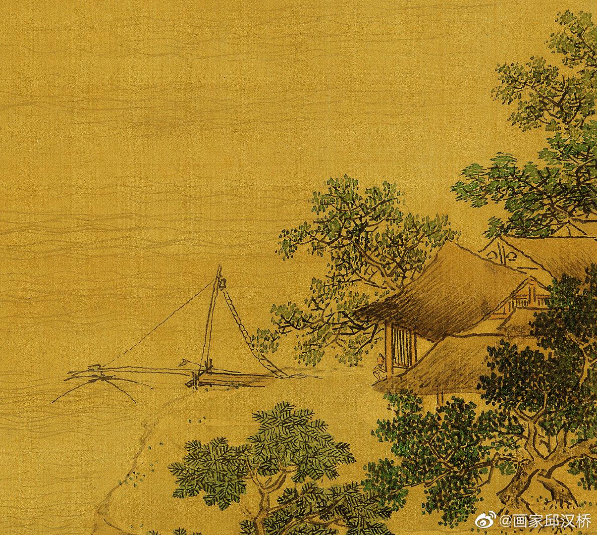 莲溪渔隐图明代仇英纸本设色纵1265厘米