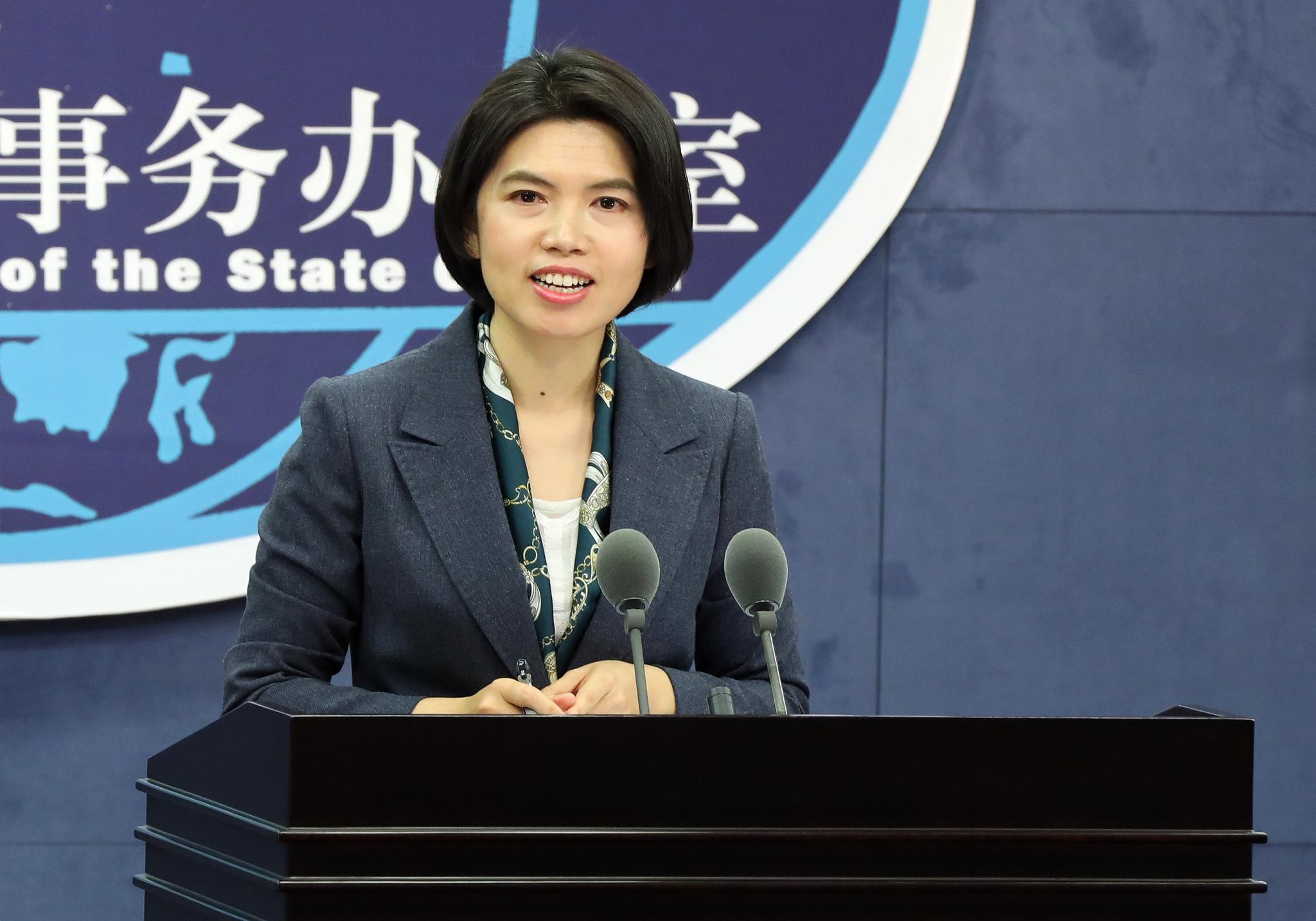 图为国台办发言人朱凤莲