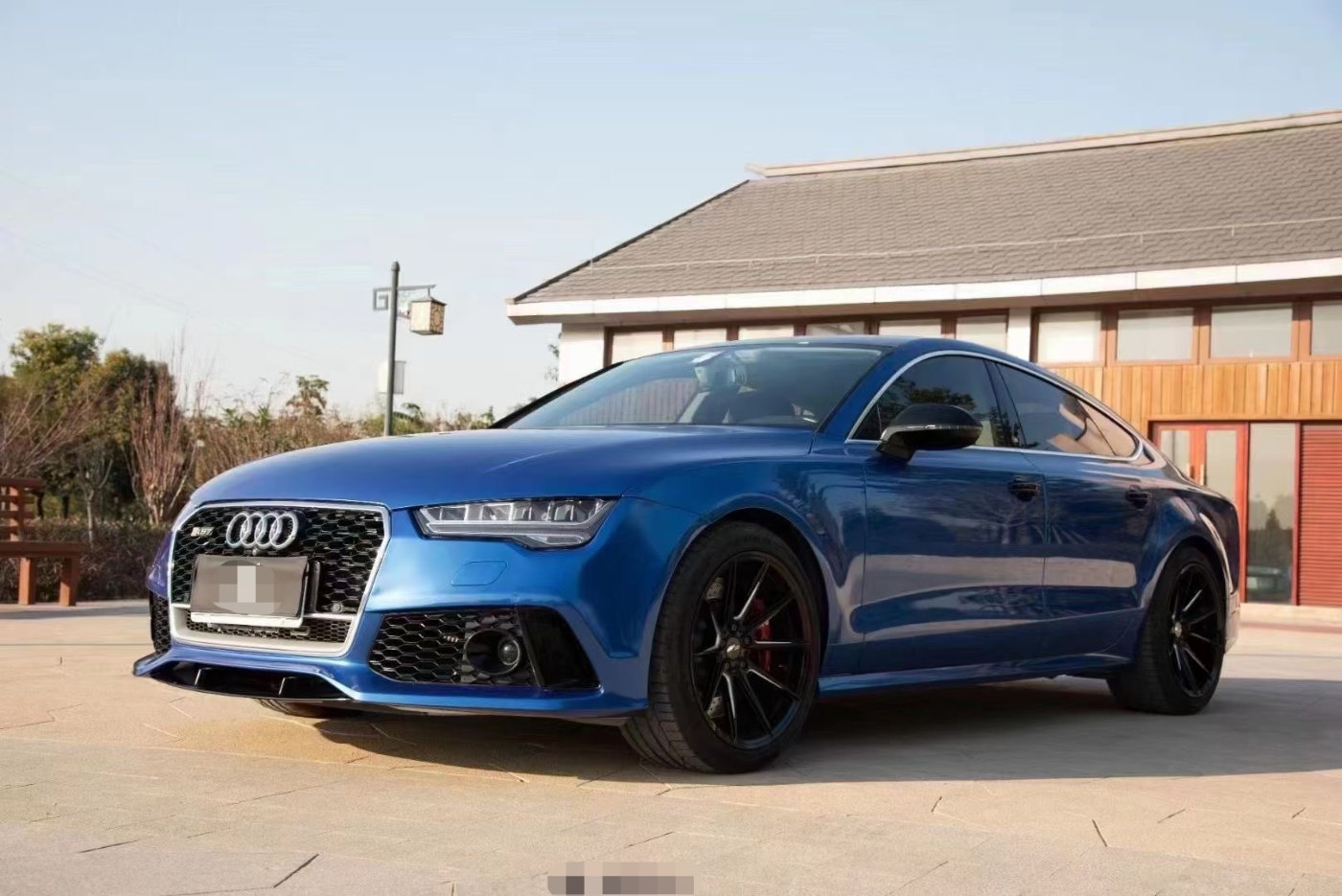 奥迪a7改色雪邦蓝色 魅力无挡