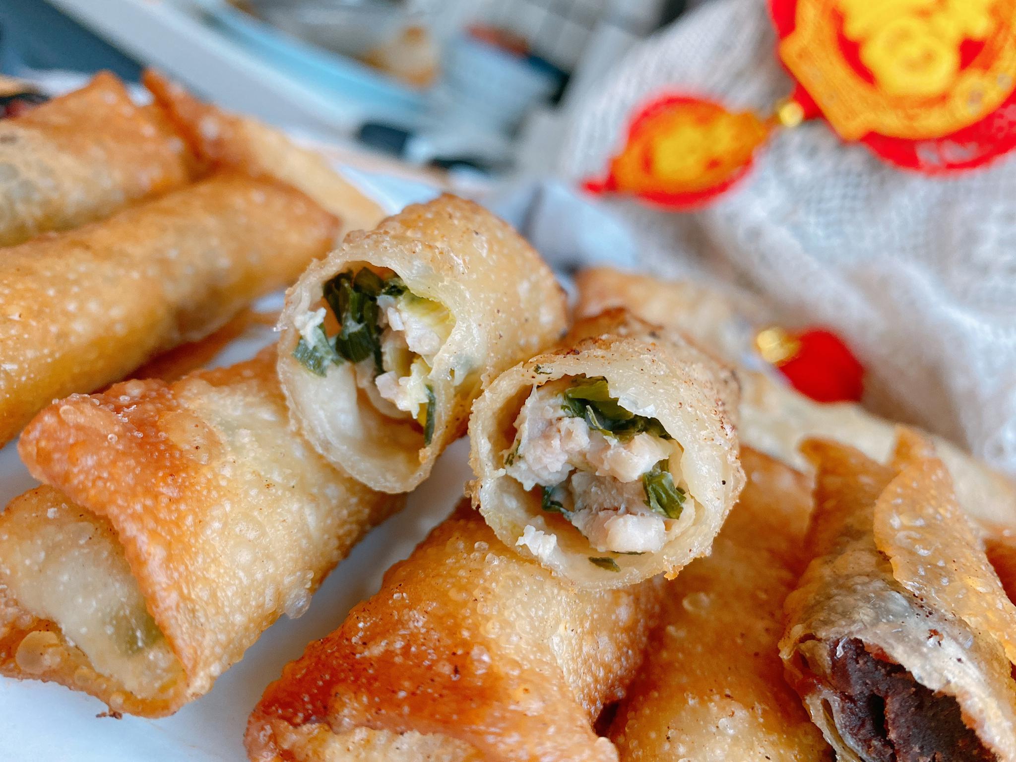 年夜饭首选炸春卷外皮酥脆掉渣2种口味饼皮到馅料详细介绍