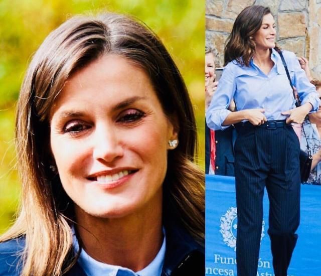 西班牙王后莱蒂齐亚衬衫搭配,休闲裤为主,哪一套最美?