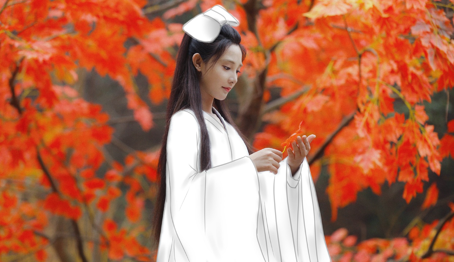 彭小苒古装造型气质多变 高颜值花絮图少女感plus