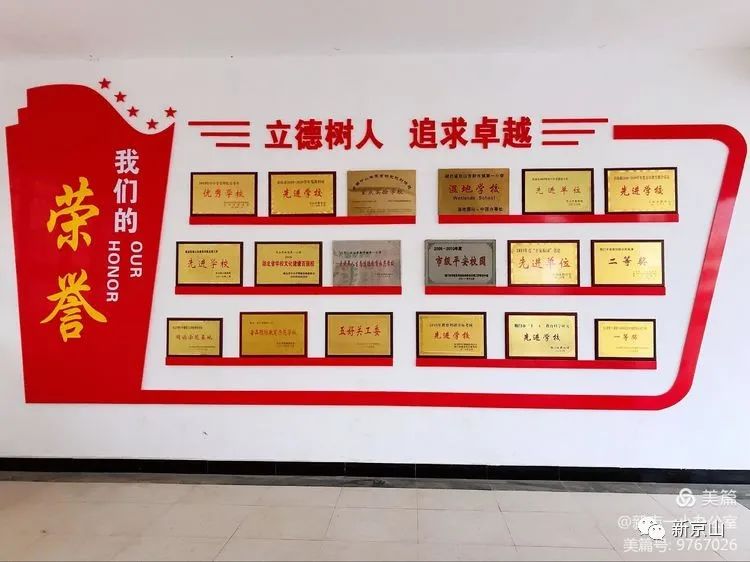 东大厅即成果展示厅,分为照片墙和荣誉墙两大版块.