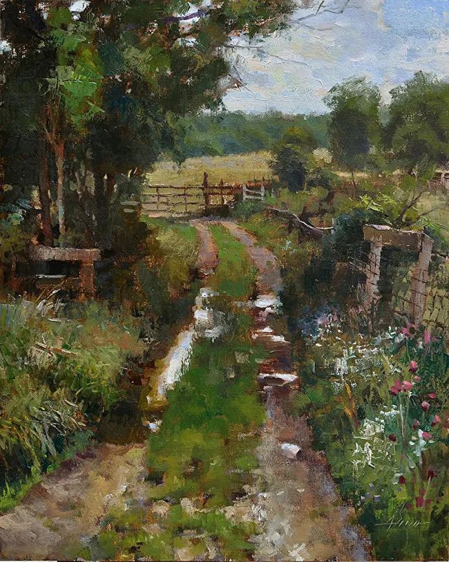 色彩优美令人振奋的风景油画