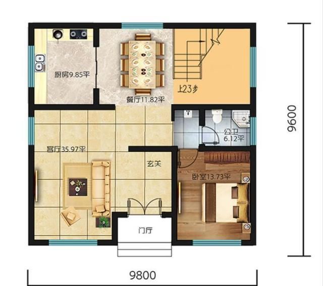 房屋布局比较方正,对于农村建房比较适用.