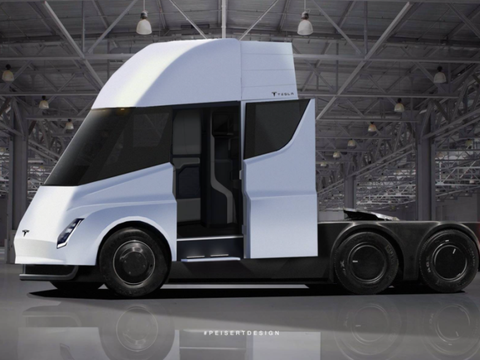 特斯拉semi实拍图曝光,国内定价或将100万起