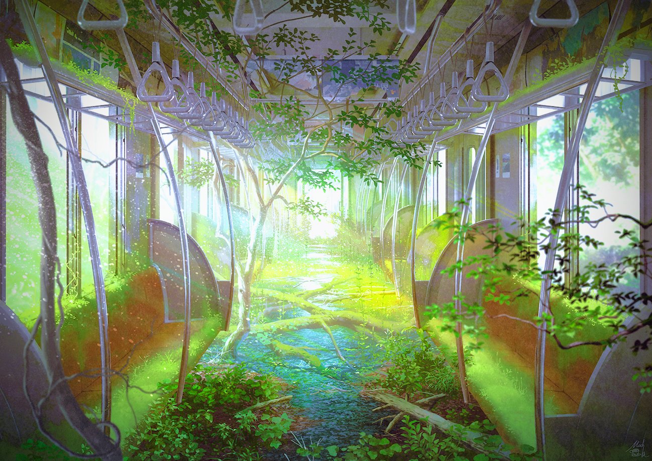 日本插画师笔下的绝美意境,未来一年的壁纸有着落了