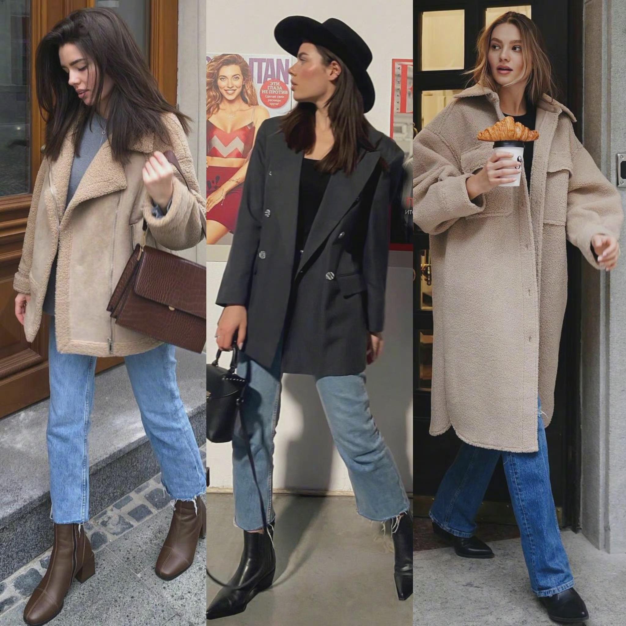 俄罗斯时尚博主的冬日出街穿搭合集