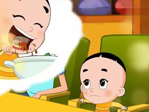 大头儿子和小头爸爸:大头不能吃鱼,老爸好开心,鱼都给老爸吃了