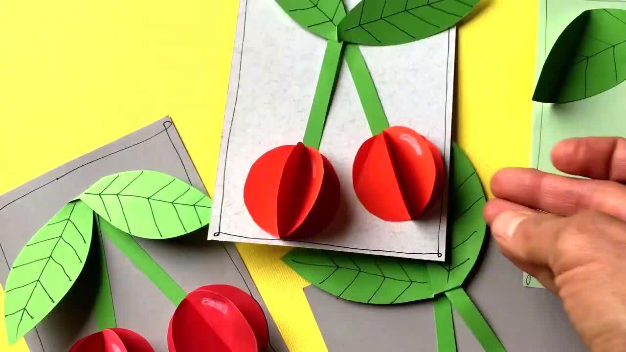 手工樱桃制作方法卡纸图片