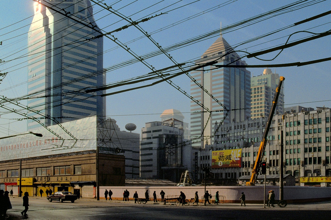 老照片 1999年的上海 到处都在搞拆迁 到处都在搞建设