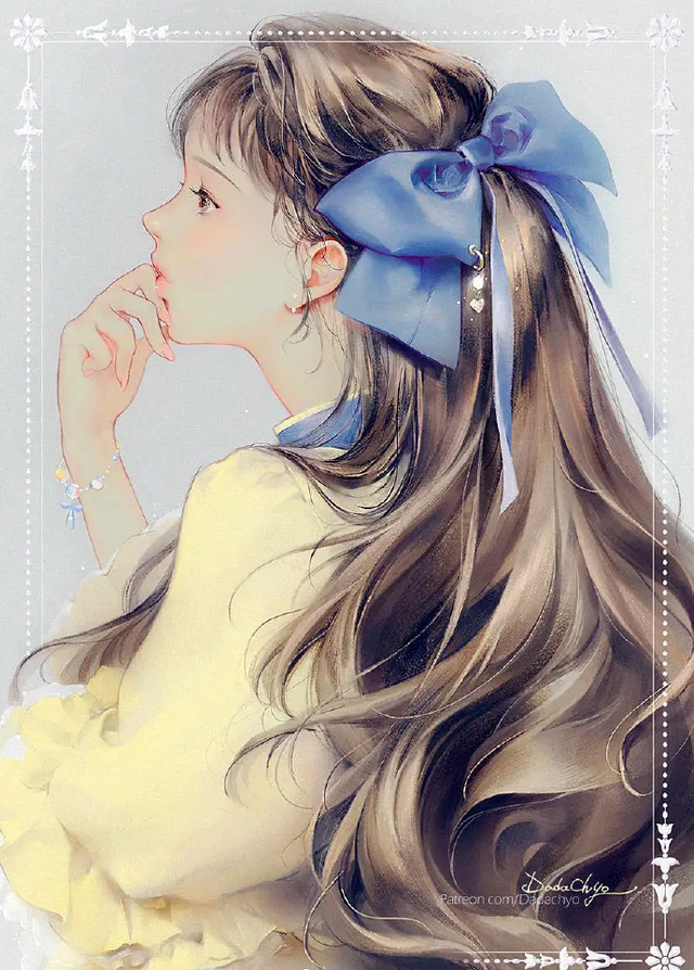 韩国插画师的这组精美少女手绘插画,真清新