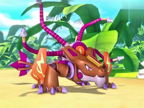 猛兽战警:闪电虎抓住污水兽,堵住你的管子,看你怎么排放污水