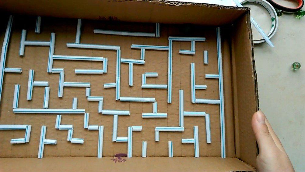 手工  吸管迷宫游戏