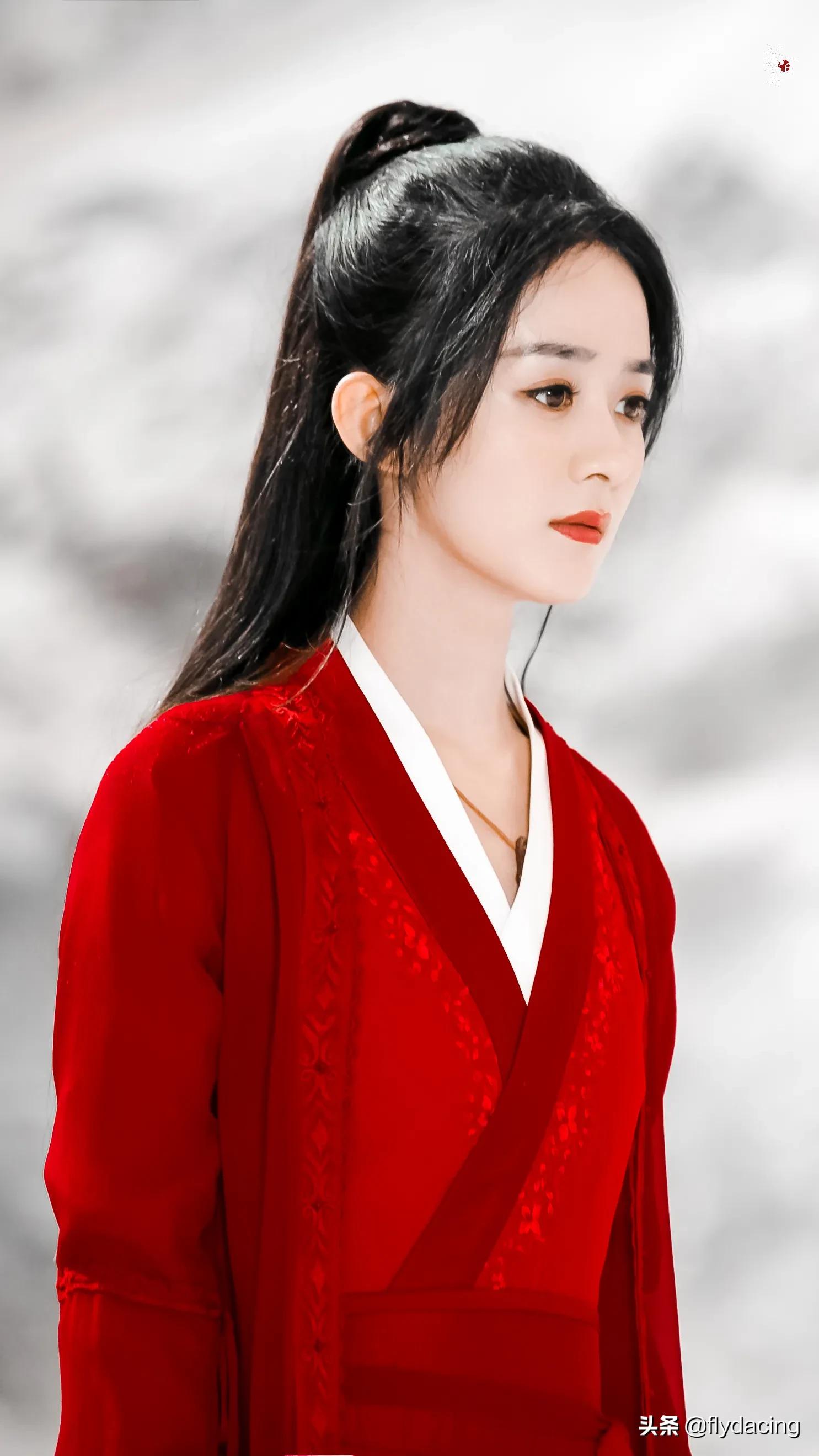 赵丽颖红色长衫古装简直太美了