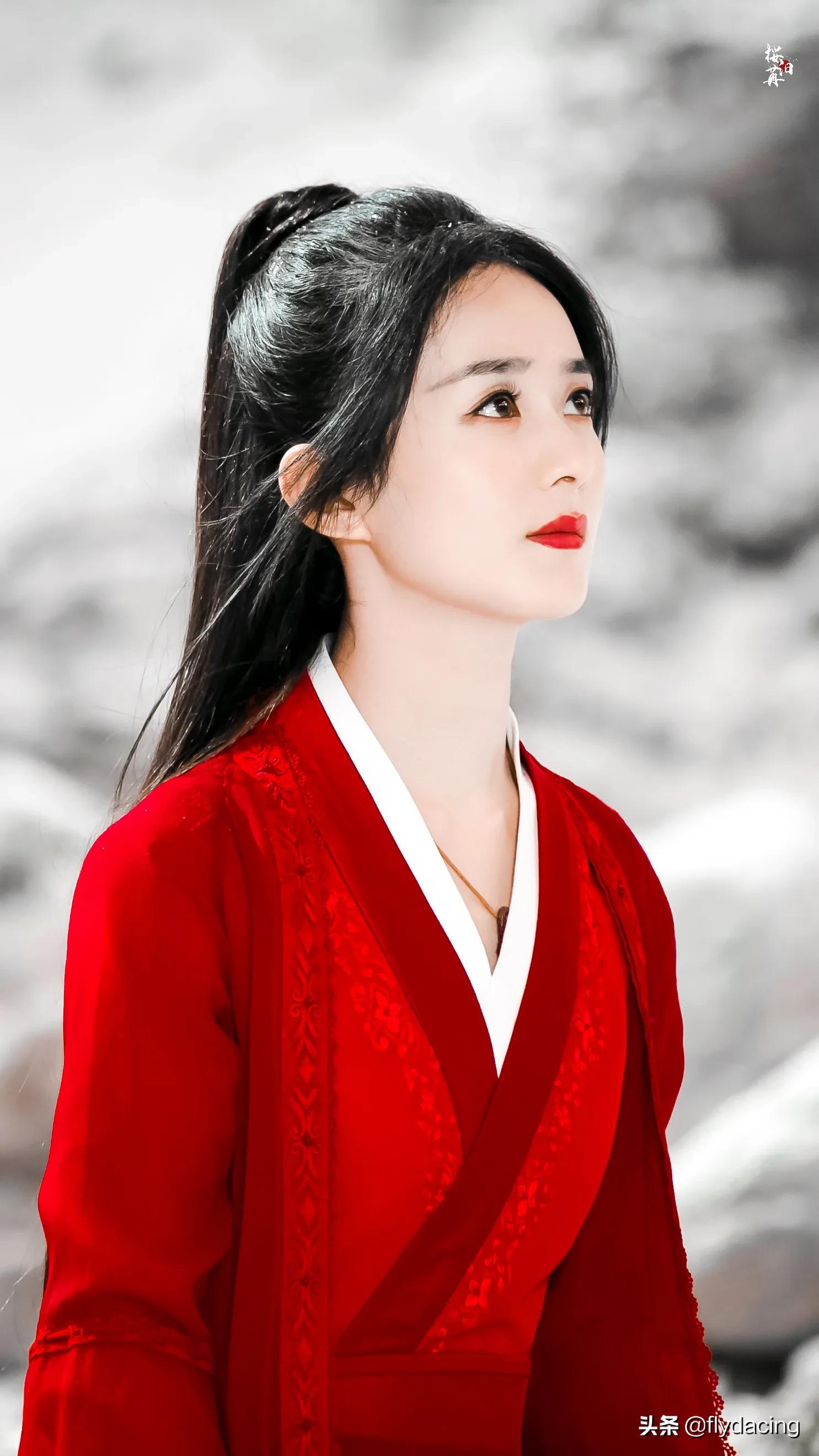 赵丽颖红色长衫古装简直太美了