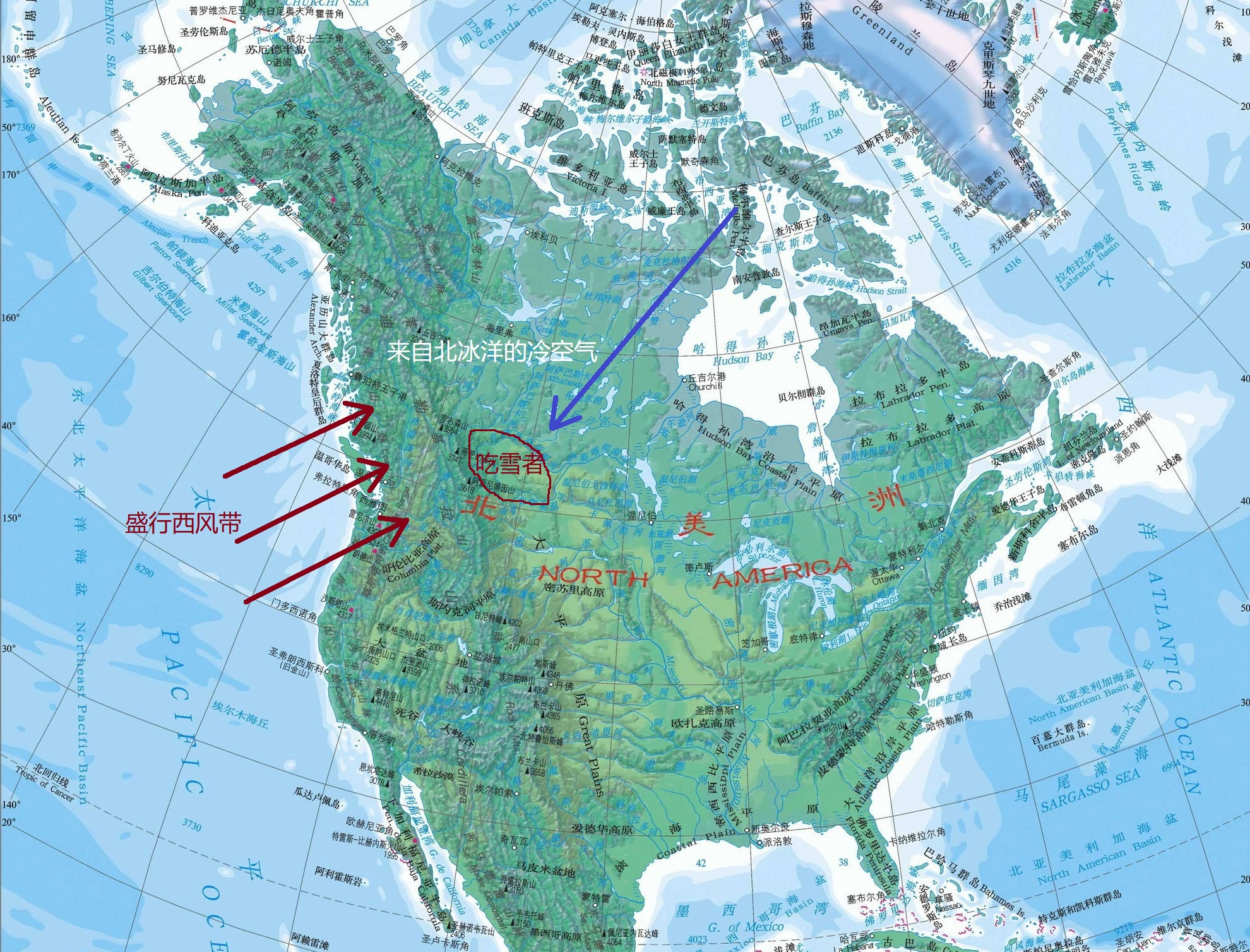 北美落基山脉地区,冬季常出现神奇的气流,当地人称为