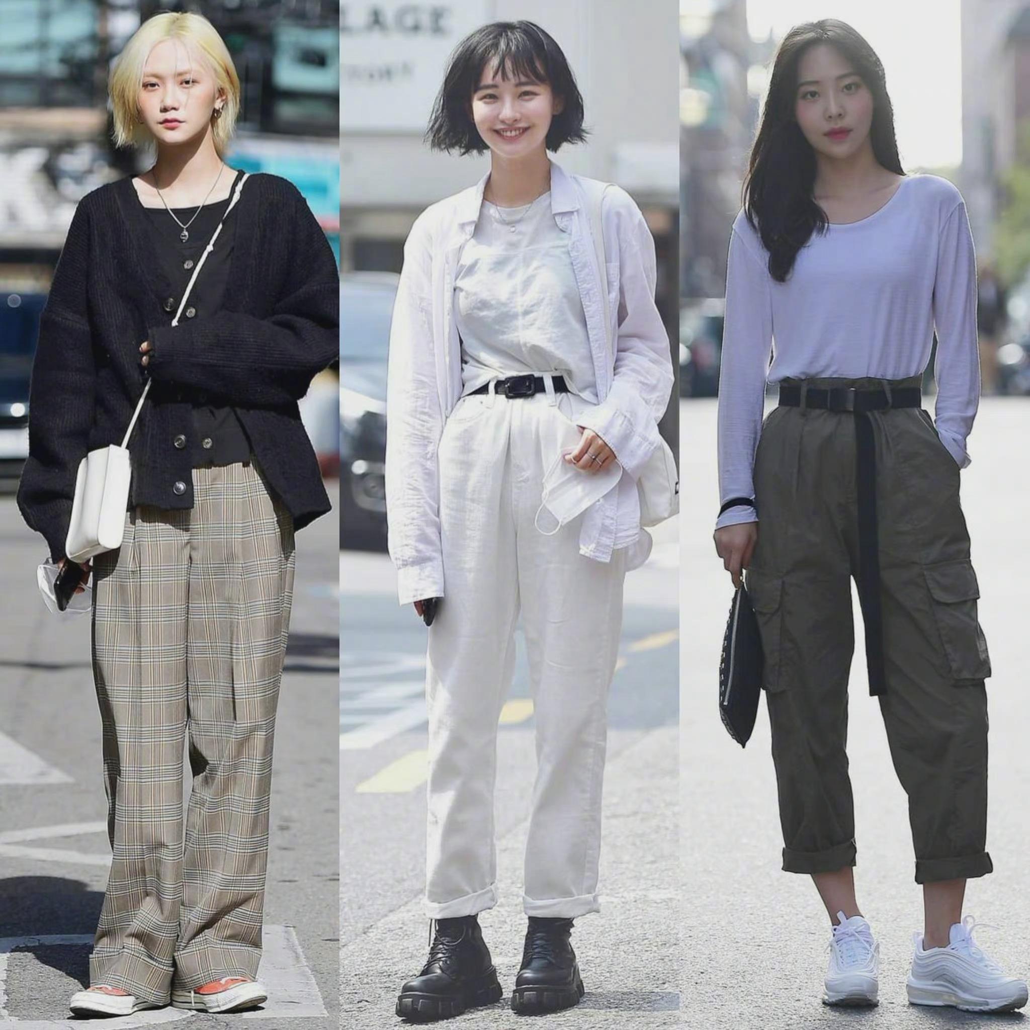 首尔街拍韩国女孩出街时髦穿搭