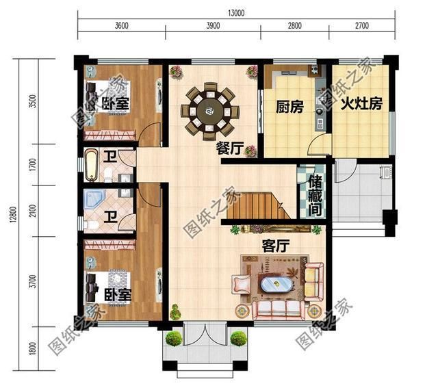 农村建房设计效果图,布局合理人人问,住新房心飞扬