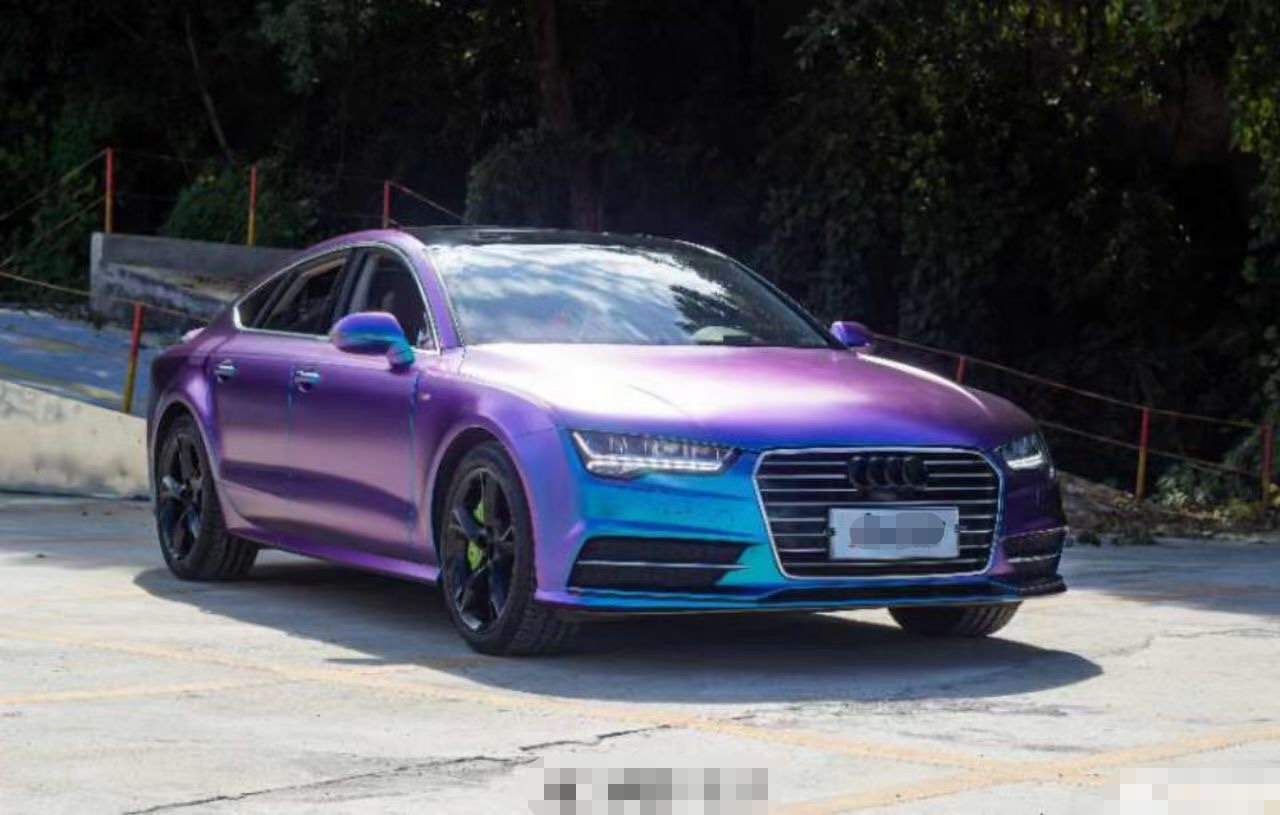 奥迪a7改色紫魅蓝 看着仙气十足-新浪汽车