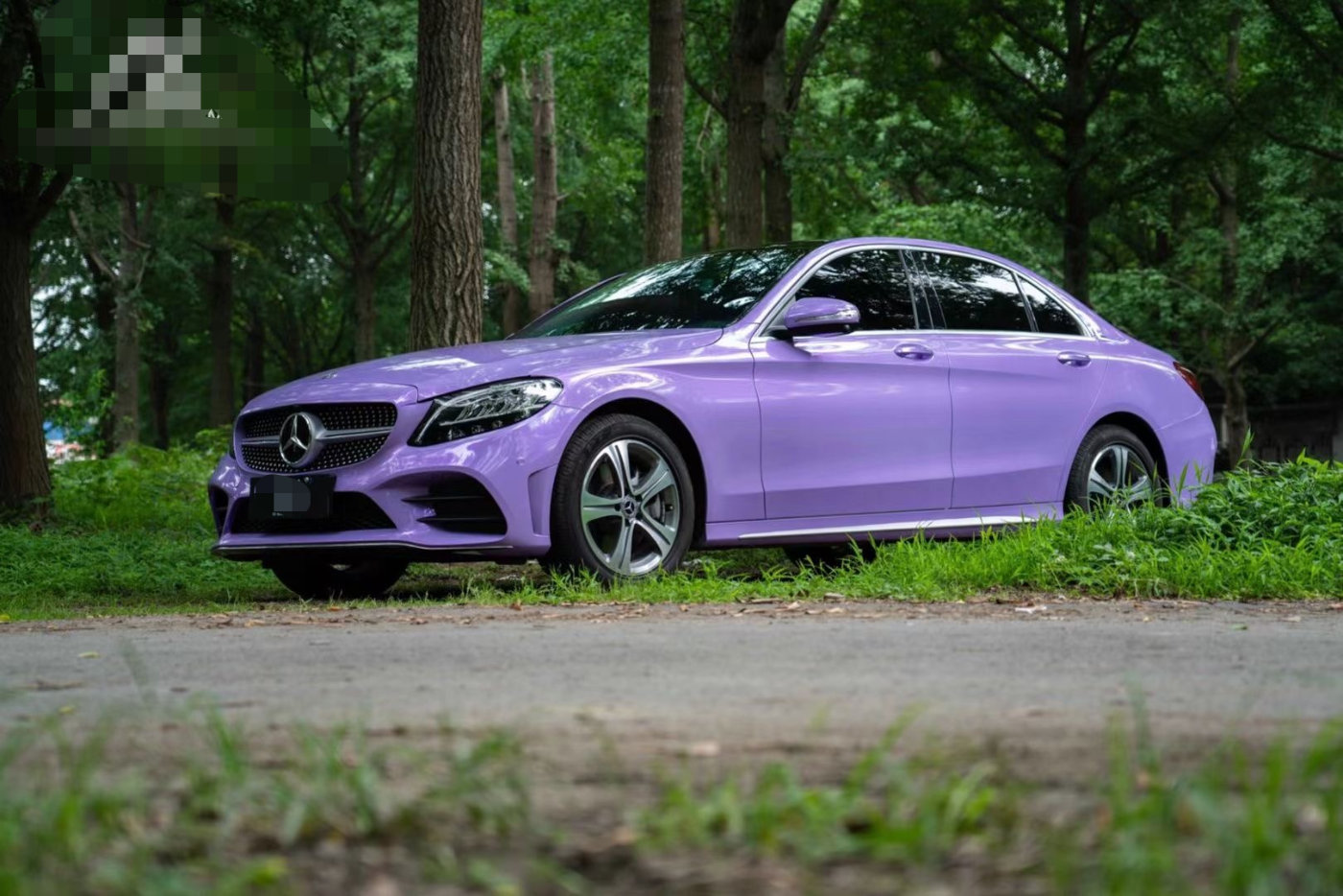 奔驰c260l改色梦幻紫 小姐姐的最爱