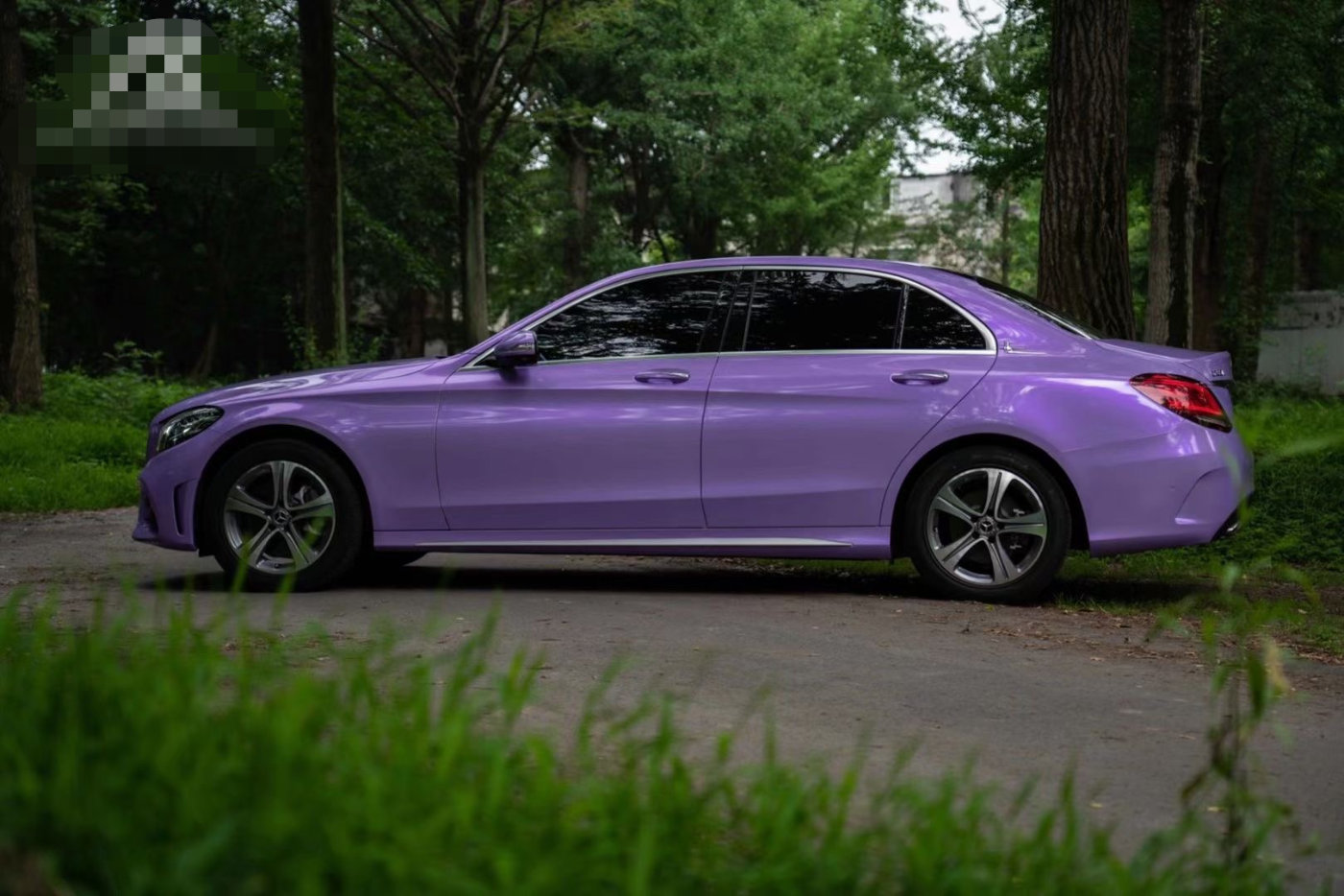 奔驰c260l改色梦幻紫 小姐姐的最爱