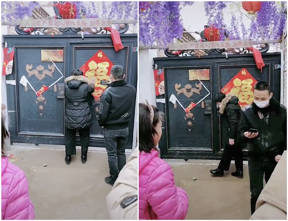 过年也不让人消停你看多少人堵在大衣哥朱之文家门口等着拍照