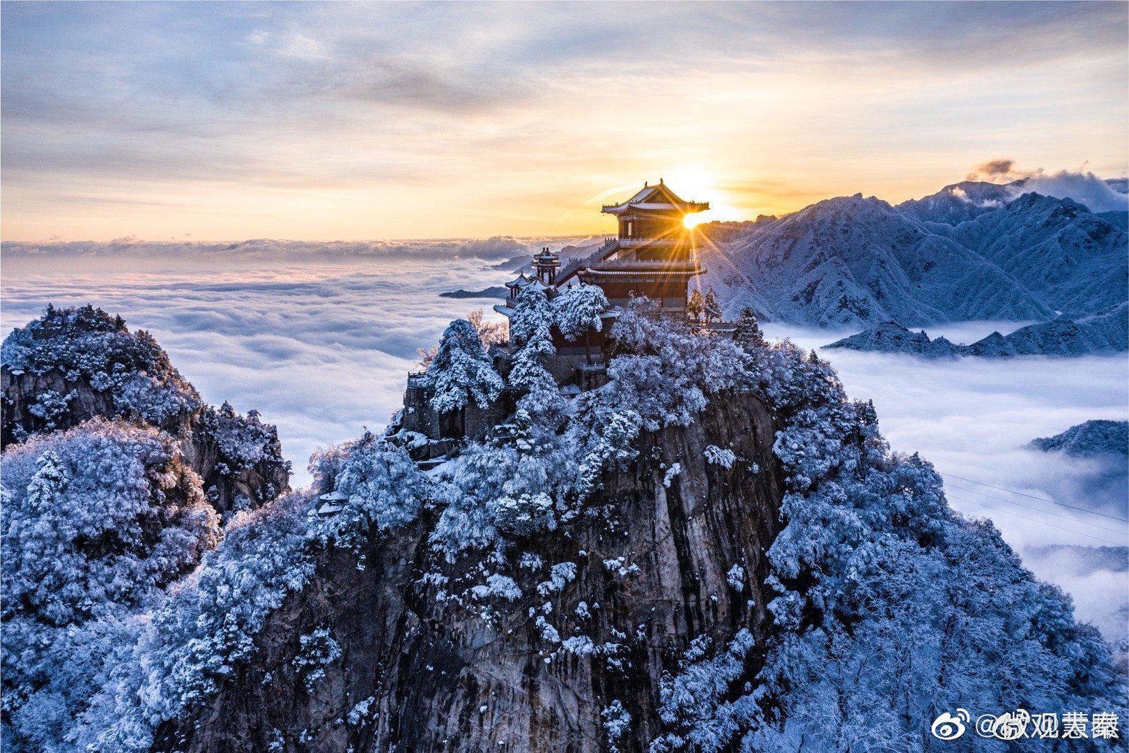 雪后秦岭终南山美如仙境秦岭终南山星轨美如梦幻 - 淘金网