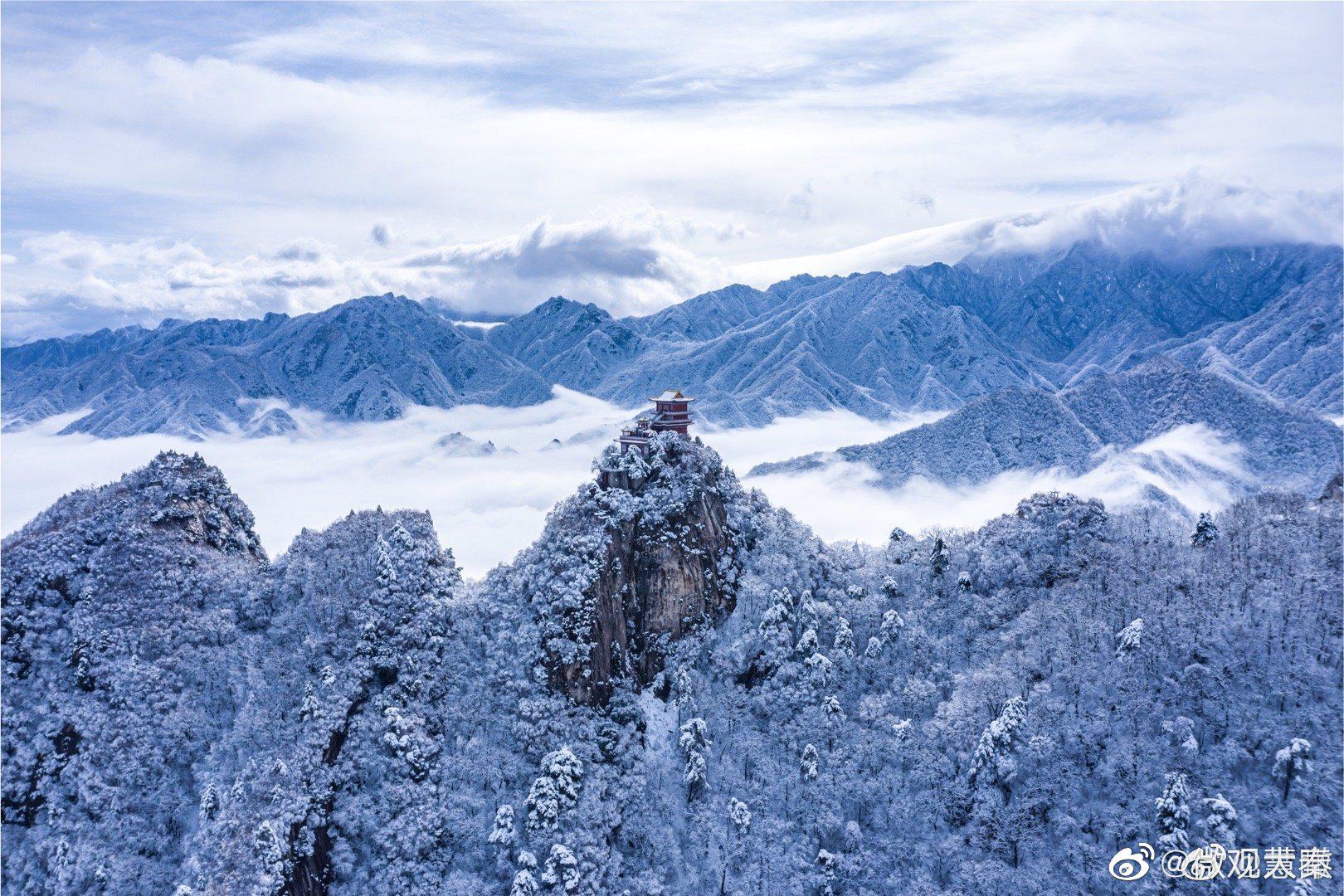 雪后秦岭终南山美如仙境秦岭终南山星轨美如梦幻 - 淘金网