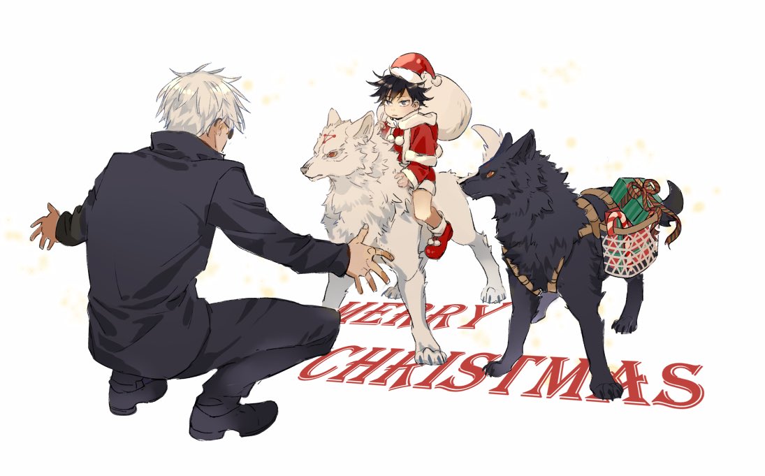 咒术回战五伏插画分享惠惠被迫穿上圣诞装玉犬不爽五条悟