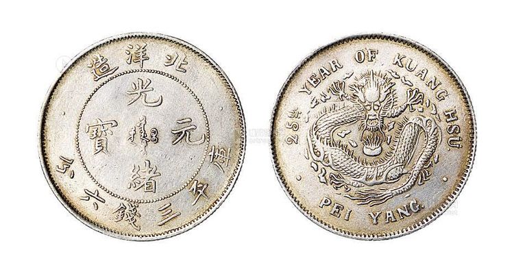 北洋造库平三钱六分|钱币|光绪|银元|珍珠纹|蟠龙_新浪新闻