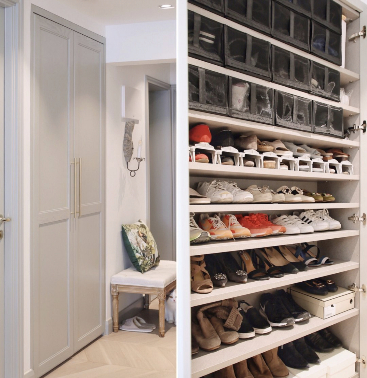 这样的整洁度算是优秀了,也大概是多数人好好整理一遍鞋柜后的样子