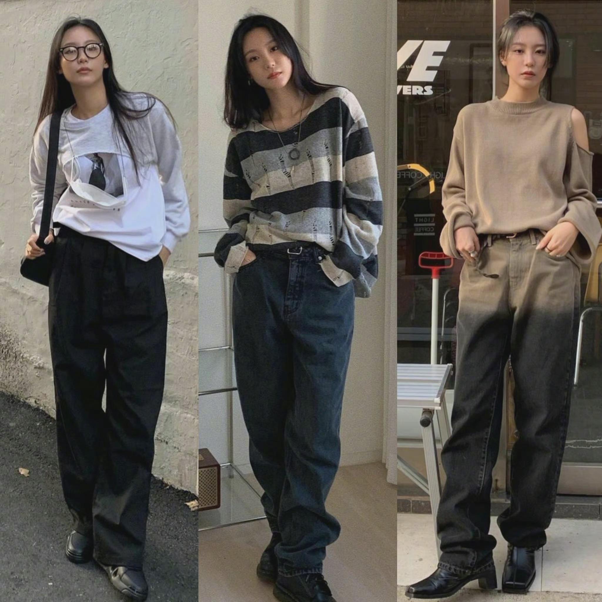 韩国女生seonhye酷酷的休闲慵懒风穿搭参考