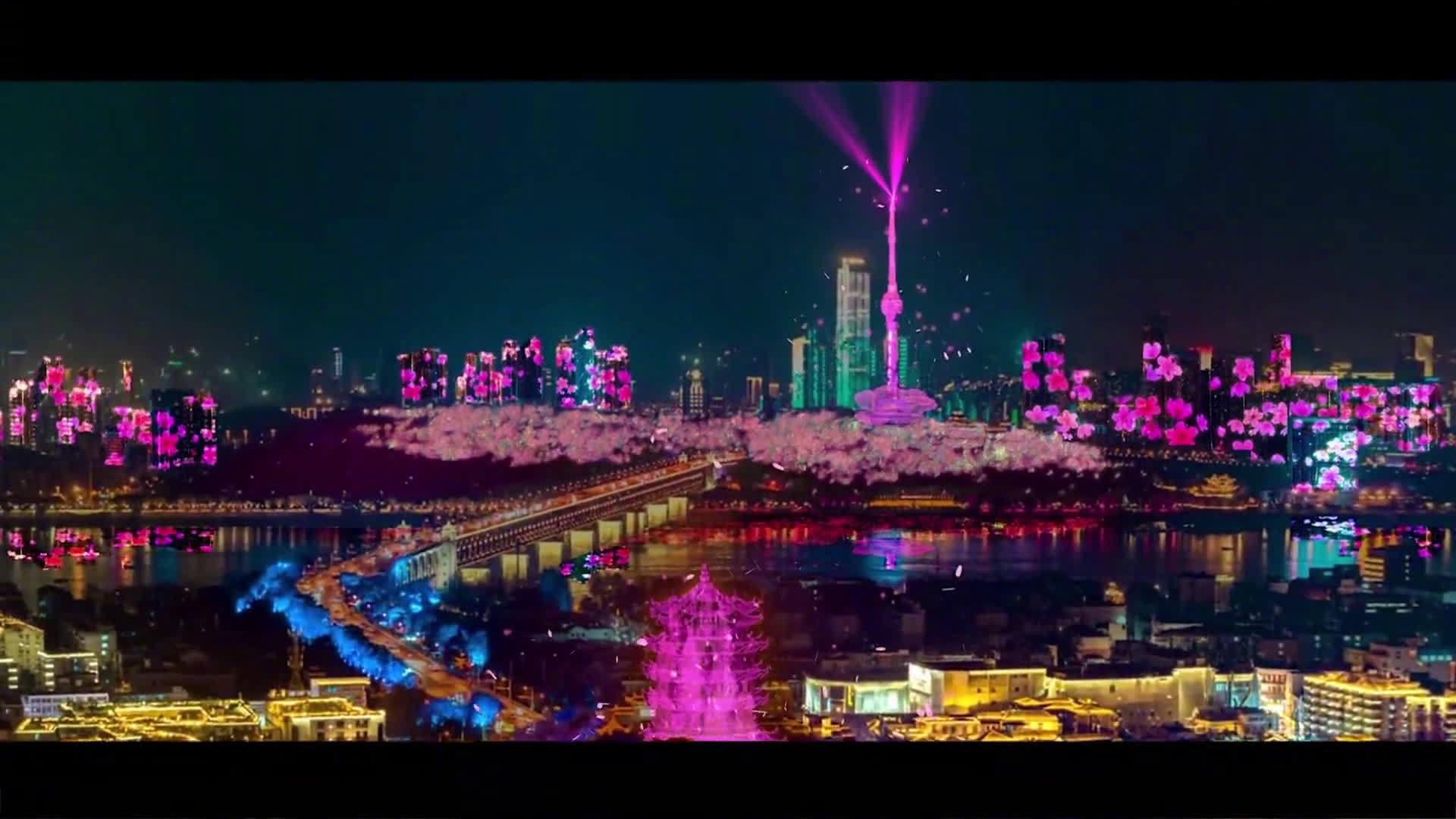 武汉樱花主题灯光秀