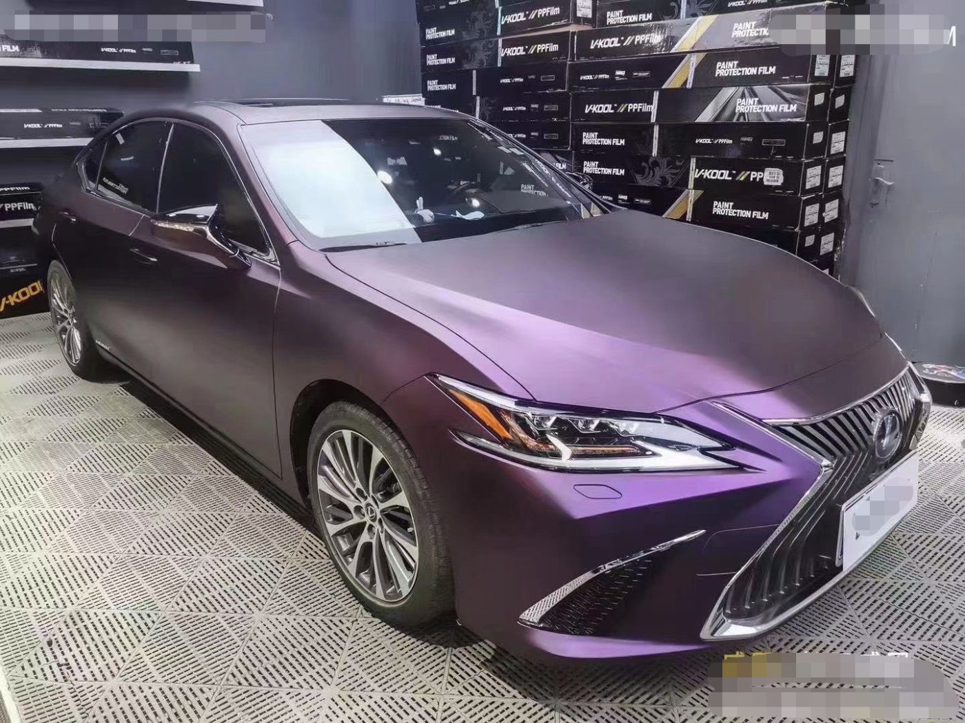 雷克萨斯es改色绸缎赤茶紫雍容华贵气质立马上身