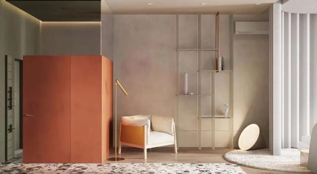 灰橙高级配色,原来一居室还能这么潮