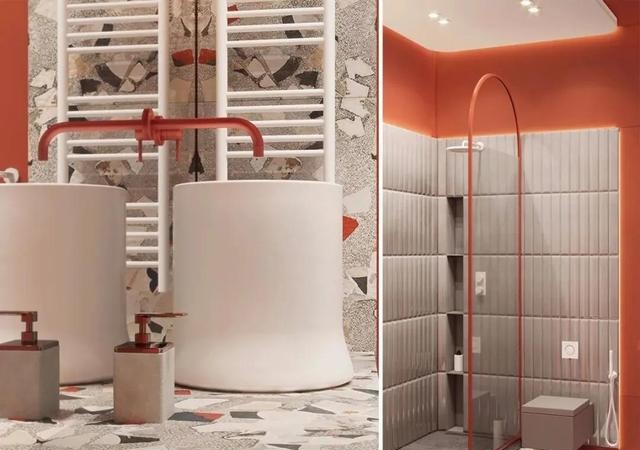 灰橙高级配色,原来一居室还能这么潮