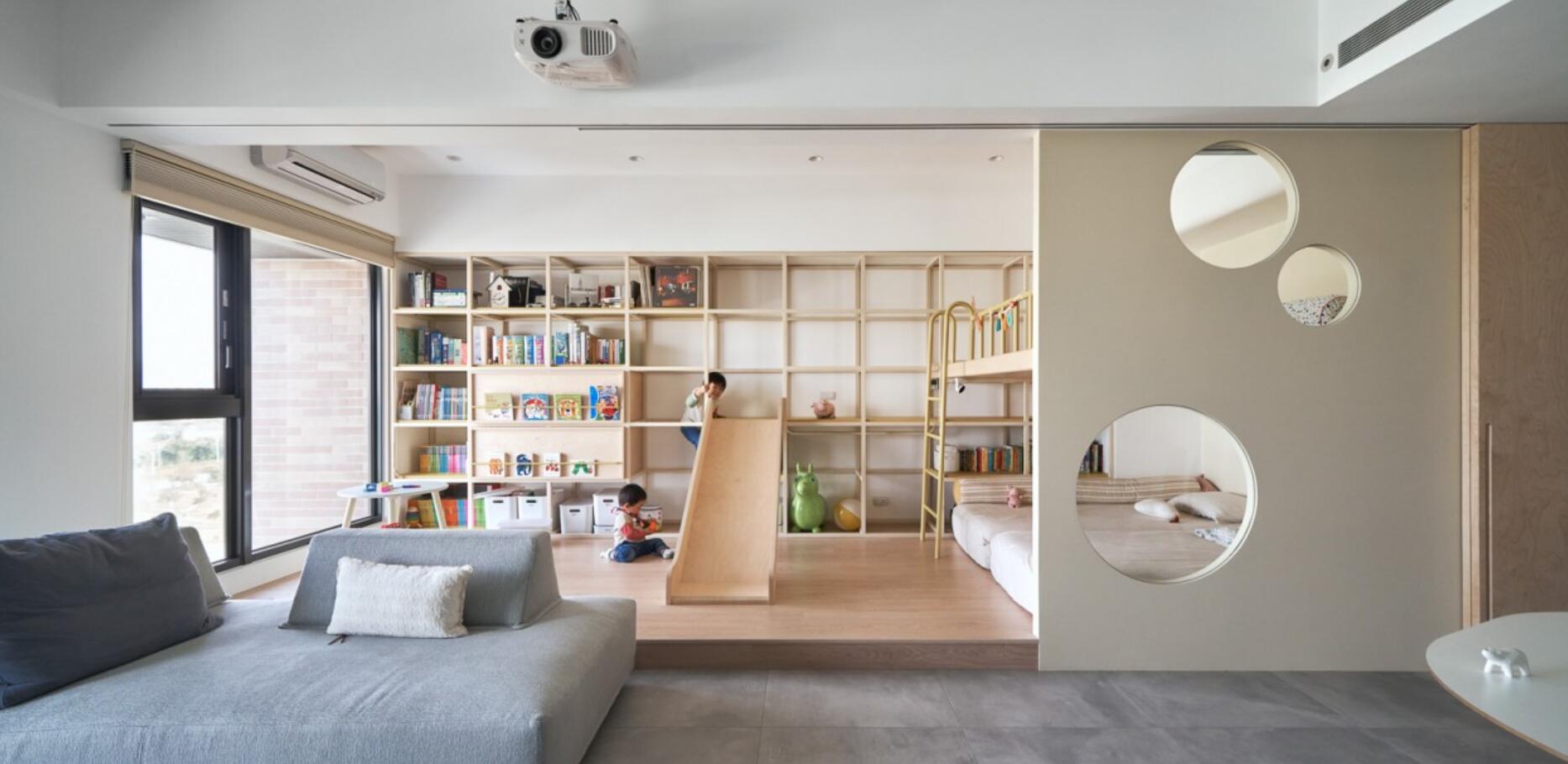 为了两个孩子她将游乐场搬进了家打造无边界空间超温馨