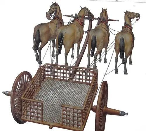 上襄,两骖雁行""两服齐首,两骖如手"所描述的正是驷马战车的运作方式