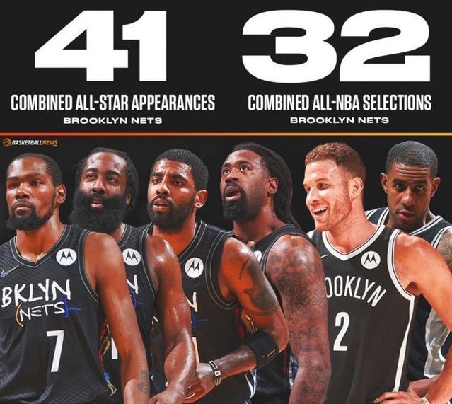 8年前篮网也组了一套五巨头阵容最终在季后赛14输给了詹姆斯