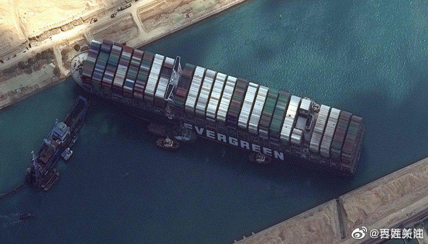 苏伊士运河搁浅货轮船头破损灌水，目前状态稳定休闲区蓝鸢梦想 - Www.slyday.coM