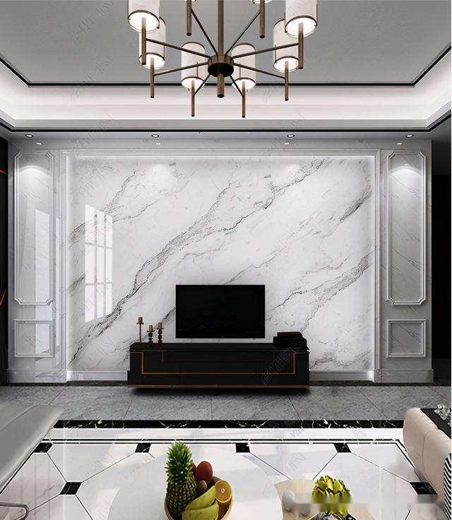 时尚绚丽的客厅背景墙全屋瓷砖石材背景设计与分享