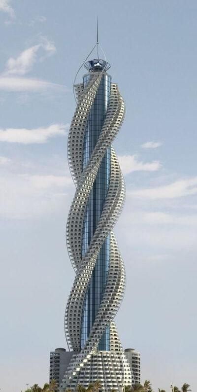 设计灵感源自——人类dna双螺旋结构的摩天楼!中国作品入列|双螺旋|摩