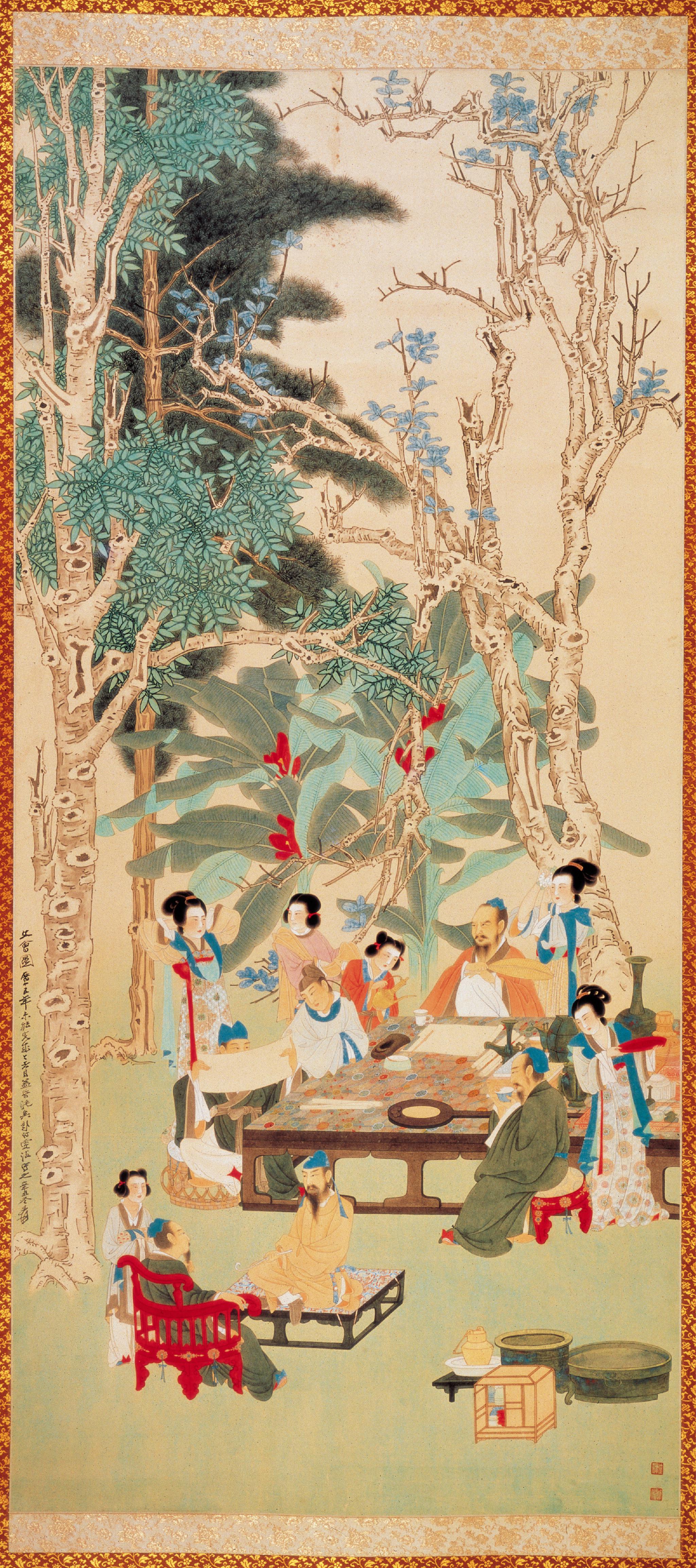张大千《文会图》约1945年作