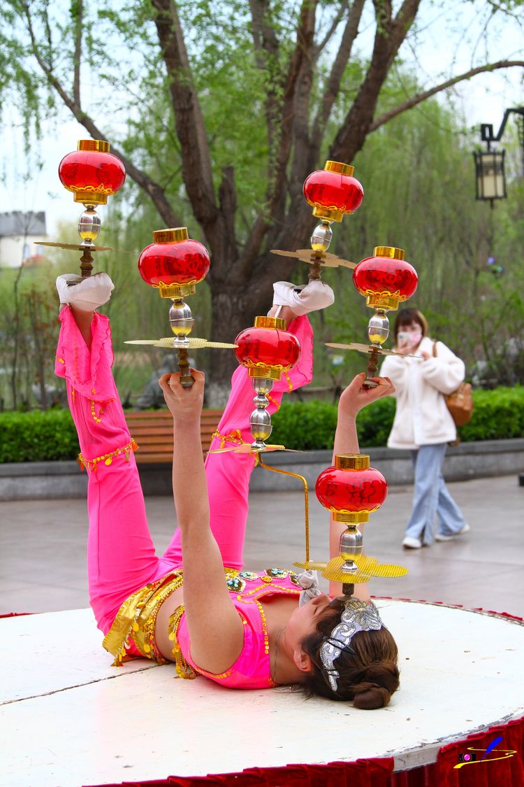 清明节济南方特再现汉服美女集体穿越牧童也骑牛来凑热闹