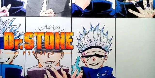 八种画风的五条悟一拳的画风深得无敌精髓五条悟满脸高兴