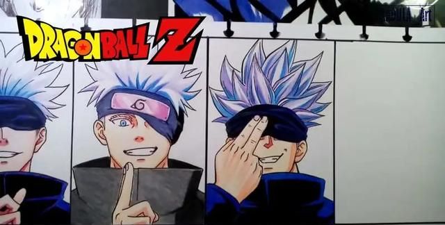 八种画风的五条悟一拳的画风深得无敌精髓五条悟满脸高兴