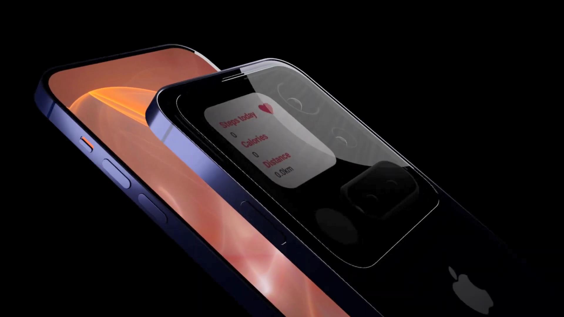 iphone13渲染图15寸副屏配隐藏4镜头支持纽扣磁吸电池充电