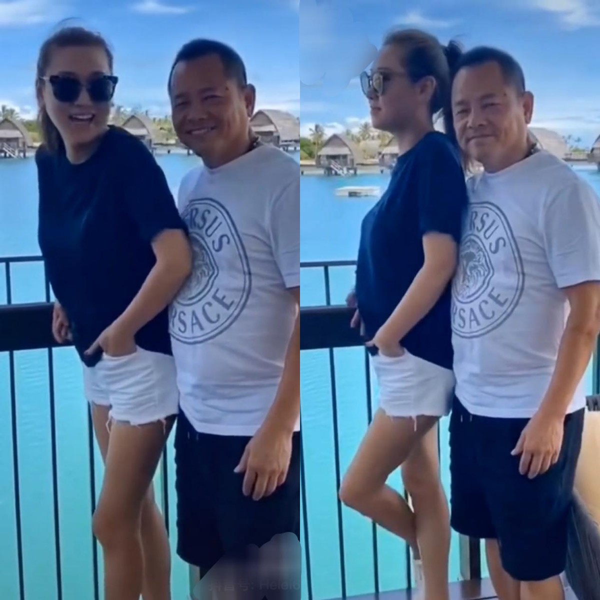 崩牙驹ktv热舞老当益壮娇妻比他高半头二人同框曾被叫父女